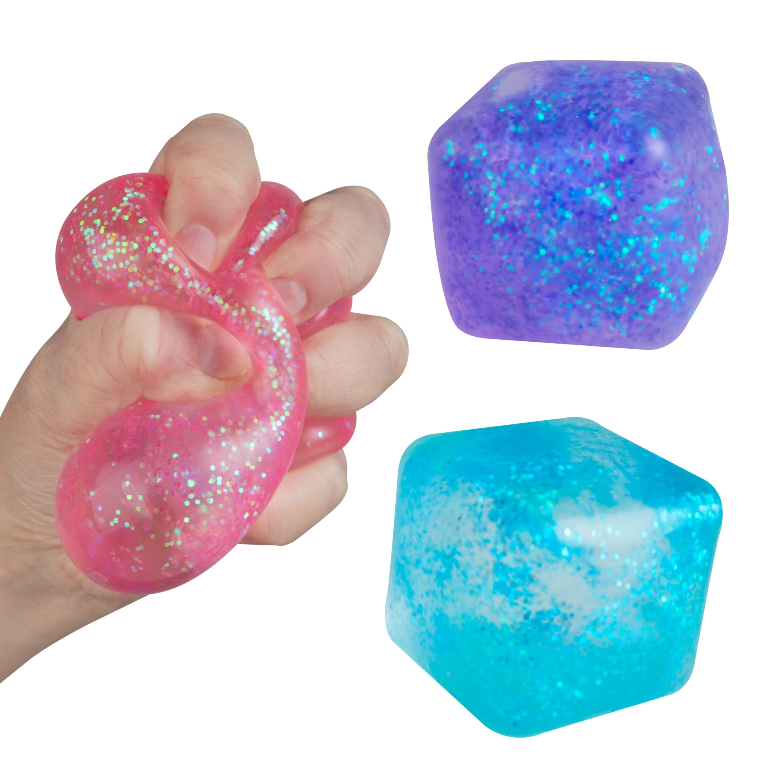 Photo 1 of ORB Curiosities Cool Cubes 3 Pack - Fun, Sparkling, Squishy, Stretchy, and Slow Rising Sensory and Fidget Toys for Kids and Adults - Great Stress Relief Toys to Squeeze at Home, Desk, or Classroom