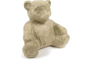 Décopatch Mache Small Teddy Bear, 8 x 5 x 7 cm, Brown