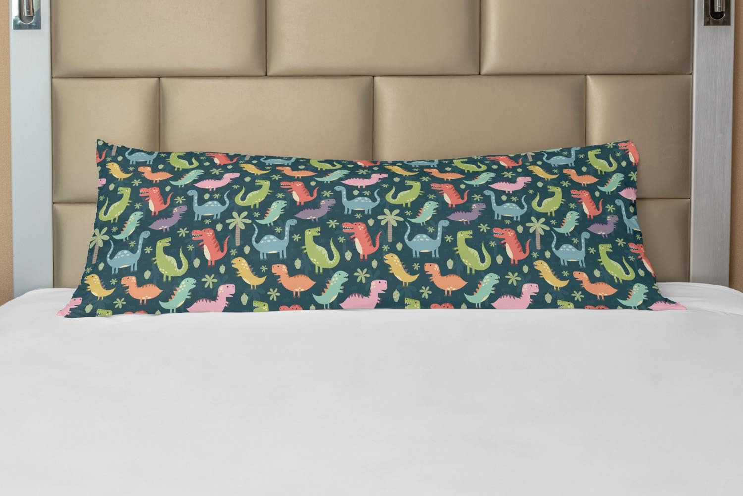 Ambesonne Dinosaur Party Body Pillow Case Cover with Zipper