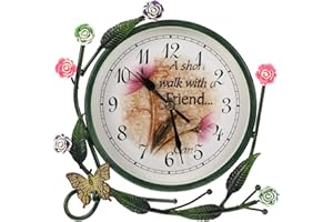 DIDISEAON Vintage Tabletop Clock Silent Desk Clocks Mantel Clock Metal Desktop Clock Classical Decoration Mute Clock for Hotel Home Office