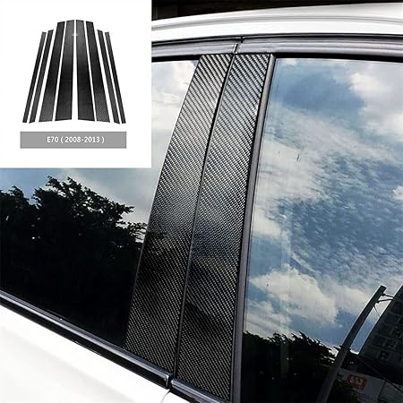 Amazon X5 E70 08 13 車用 高品質 6pcs 傷防止 キズ防止 Bピラー ストラット コラム装飾フレーム Bピラー ウィンドウカバー センターピラーウィンドウ装飾 Bピラー装飾 ストリップ ウィンドウセンターピラー装飾 ウィンドウポストパッチ 取付簡単 カー用品 X5