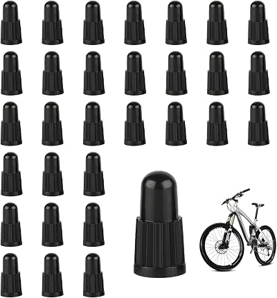 DALAETUS 30 Pcs Black Plastic Bike Dust Caps Presta Valve Caps Set