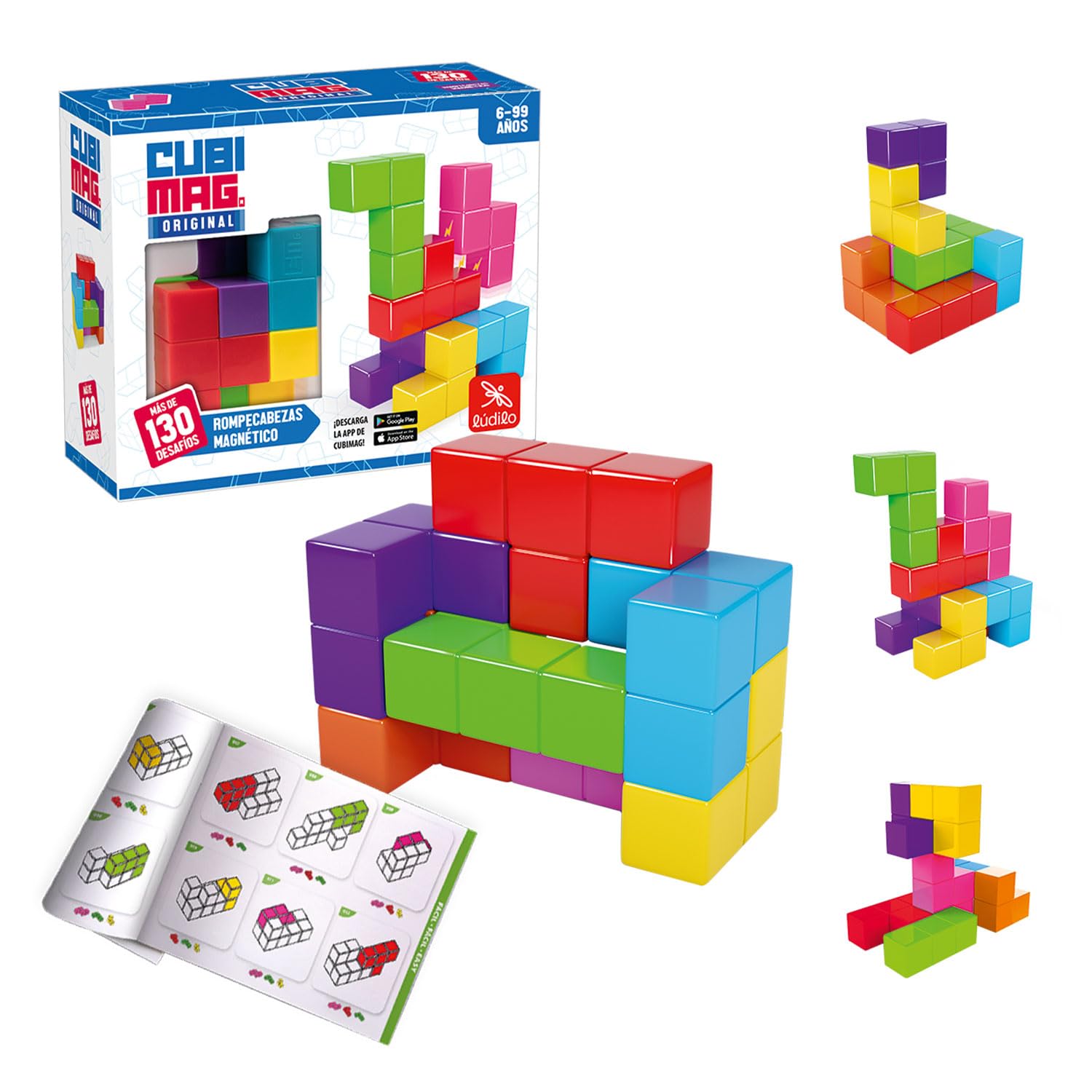 Ludilo - Cubimag | Magnetic Building Blocks For Kids And Adults | Board Games For 6 Year Olds Plus | Kids Board Games | Puzzle Games | Kids Games | Construction Toys