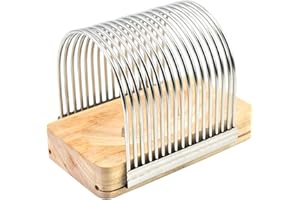 CENRF Bread Slicer, Stainless Steel Manual Bread Slicer, Bread Toasts Slicer, Detachable Loaf Bagels Slicing Guide with High Hardness, Kitchen Baking Slicer for Bread Slicing Homemade Bread Cake