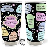 MOTERMATE Mental Health 20oz Travel Coffee Mug Tumbler, Mental Health Positive Inspirational Gifts for Women, Daily Reminders Positive Affirmation Water Stainless Steel Tumbler with Lid and Straw
