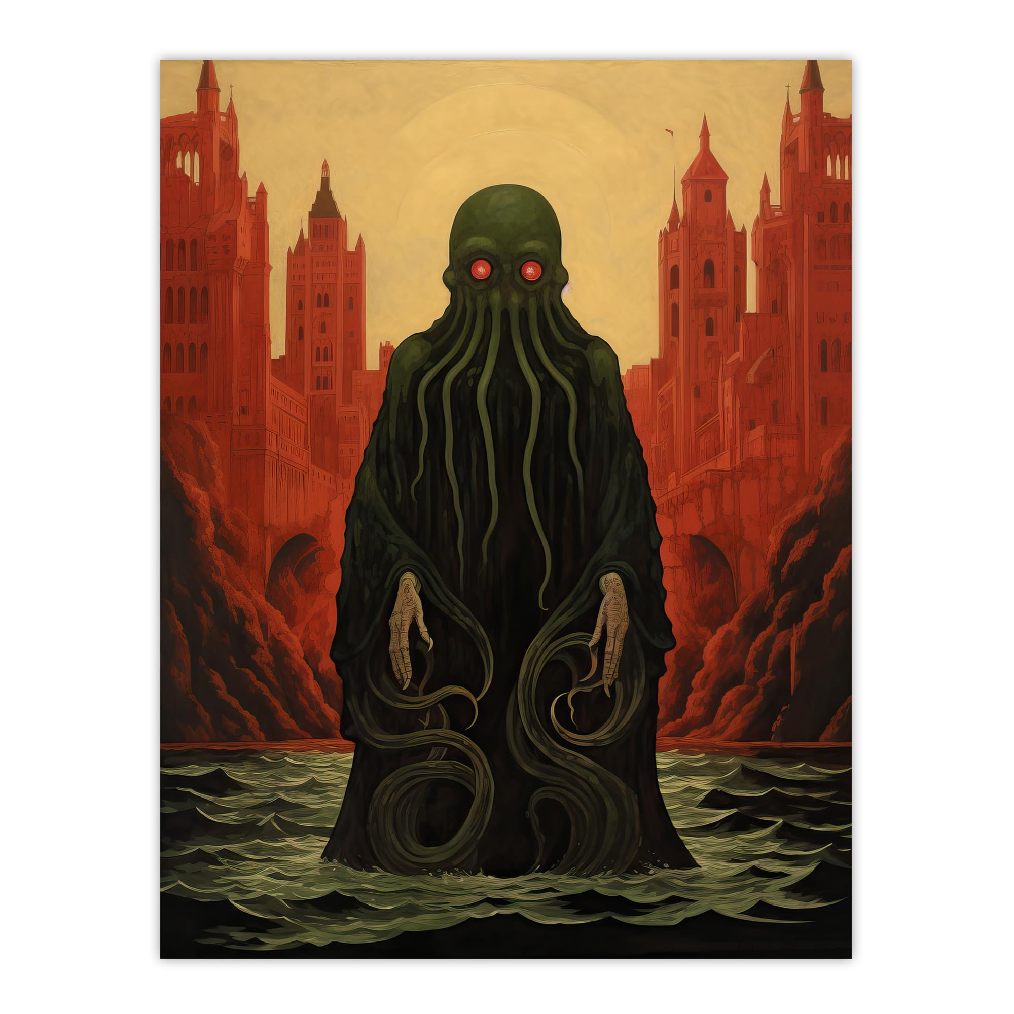 Artery8 Cthulhu Awakens H.P. Lovecraft Mythos Arkham Horror Yog-Sothoth Artwork Painting Extra Large XL Wall Art Poster Print