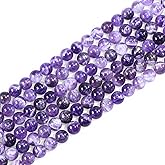 10mm Natural Amethyst Gemstone Crystal Beads for Bracelets Jewelry Making Necklace Earrings Crafts (35-38pcs/strand)