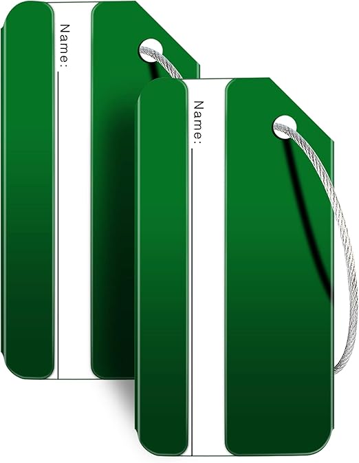 Luggage Tags (Green 2 Pack) Luggage Tags
