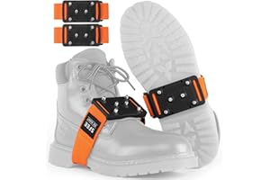 Sfee Ice Cleats Crampons, Easily Rotate Ice Grippers Ice Cleats for Shoes and Boots with Tungsten Studs Shoe Spikes