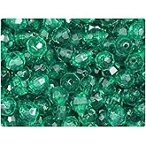 BeadTin Emerald Transparent 8mm Faceted Round Plastic Craft Beads (450pcs)