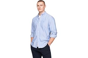 Tommy Hilfiger Mens Long Sleeve Oxford Shirts in Regular Fit, Men's Button Down Shirts, Also Available in Big and Tall