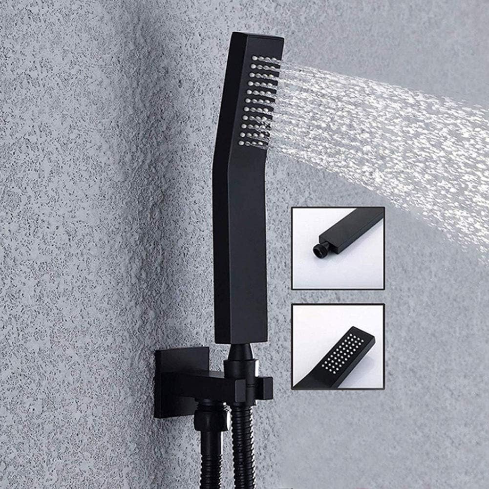 Wifehelper G1/2in Pressurized Handheld Bathroom Shower Head Showering Sprayer Kit Black Matte Handheld Showerheads