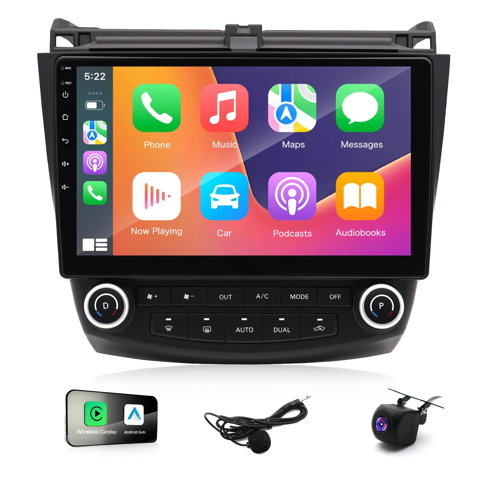 Photo 1 of Android 14 Car Radio for Honda Accord 7th 2004-2007 with Wireless CarPlay&Android Auto, 4+64GB 10'' IPS HD Touch Screen Bluetooth Stereo with WiFi/GPS/USB/FM/RDS/Mirror Link/SWC/Backup Camera/Mic