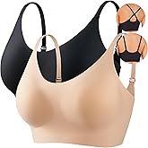 PRETTYWELL Bras for Women Comfort Seamless Bra, Cross Back Adjustable Bralette Bra, Wireless Everyday Bras for Women A-C Cup