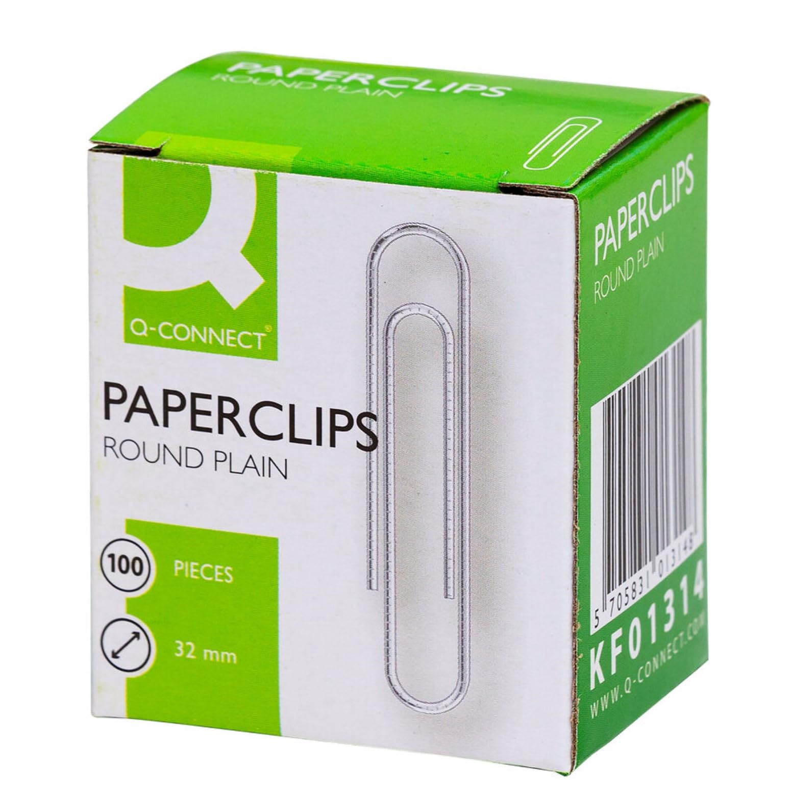 Q-Connect Paperclips Plain 32mm 100 Per Box (Pack of 10) KF01314Q
