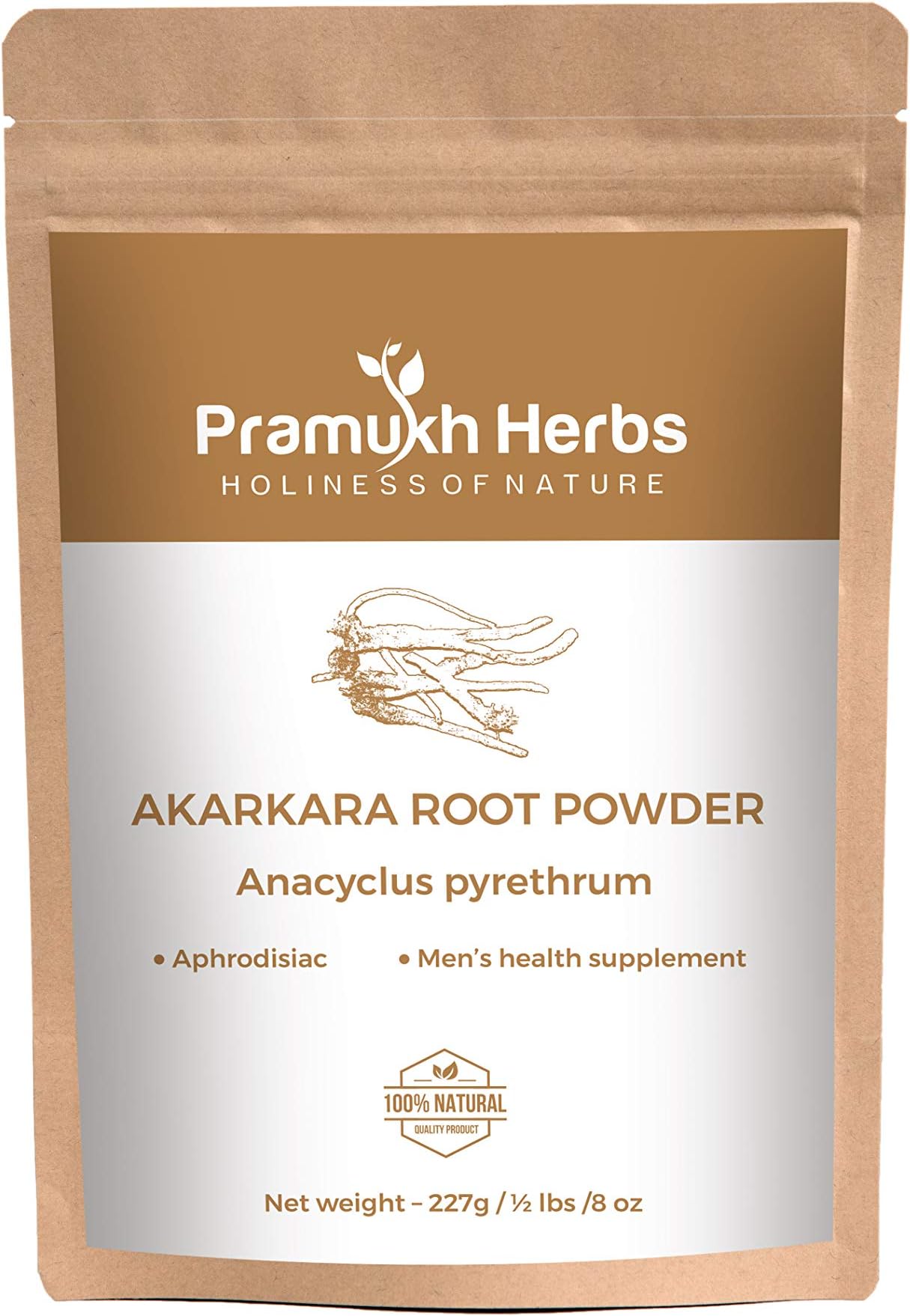 Pramukh Herbs Akarkara Root Powder-227 g / 1/2 Ibs / 8 oz