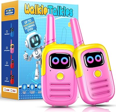 Grriopi Kids Walkie Talkies Pink Age 3-12 Outdoor Toy Gift for Girls Boys