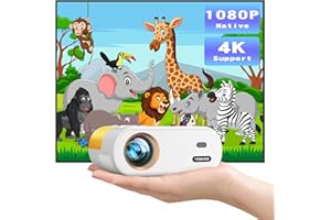 YOWHICK Mini Projector for iPhone, Native 1080P HD Projector, Portable Projector, Movie Projector Compatible with Android/iOS/Windows/TV Stick/HDMI/USB