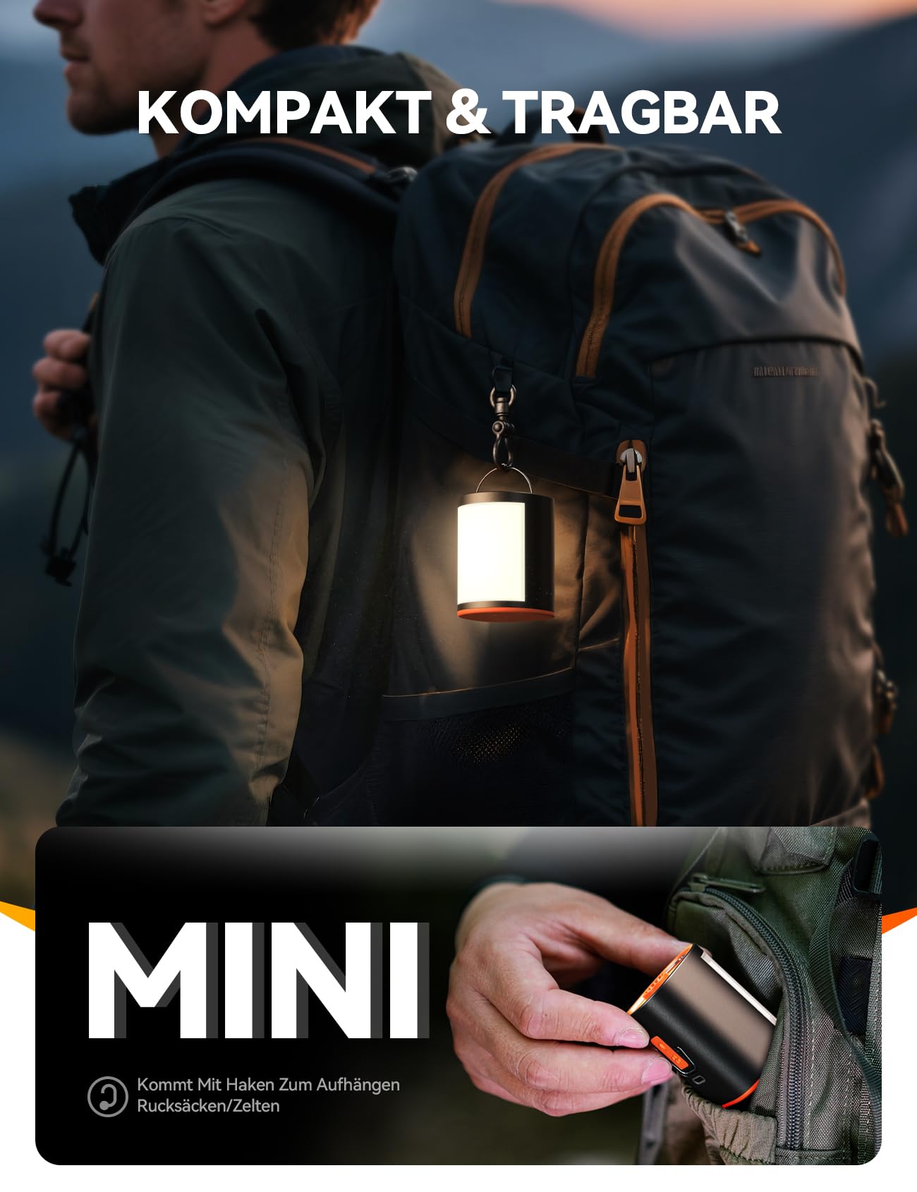 JOYROOM Elektrische Luftpumpe Kompakte für Luftmatratze mit Campinglampe, 4.8 kPa Wiederaufladbare Luftpumpe Luftmatratze mit 3600 mAh Akku Inklusive 6 Düsen Für Luftkissen Schwimmring Vakuumbeutel 9