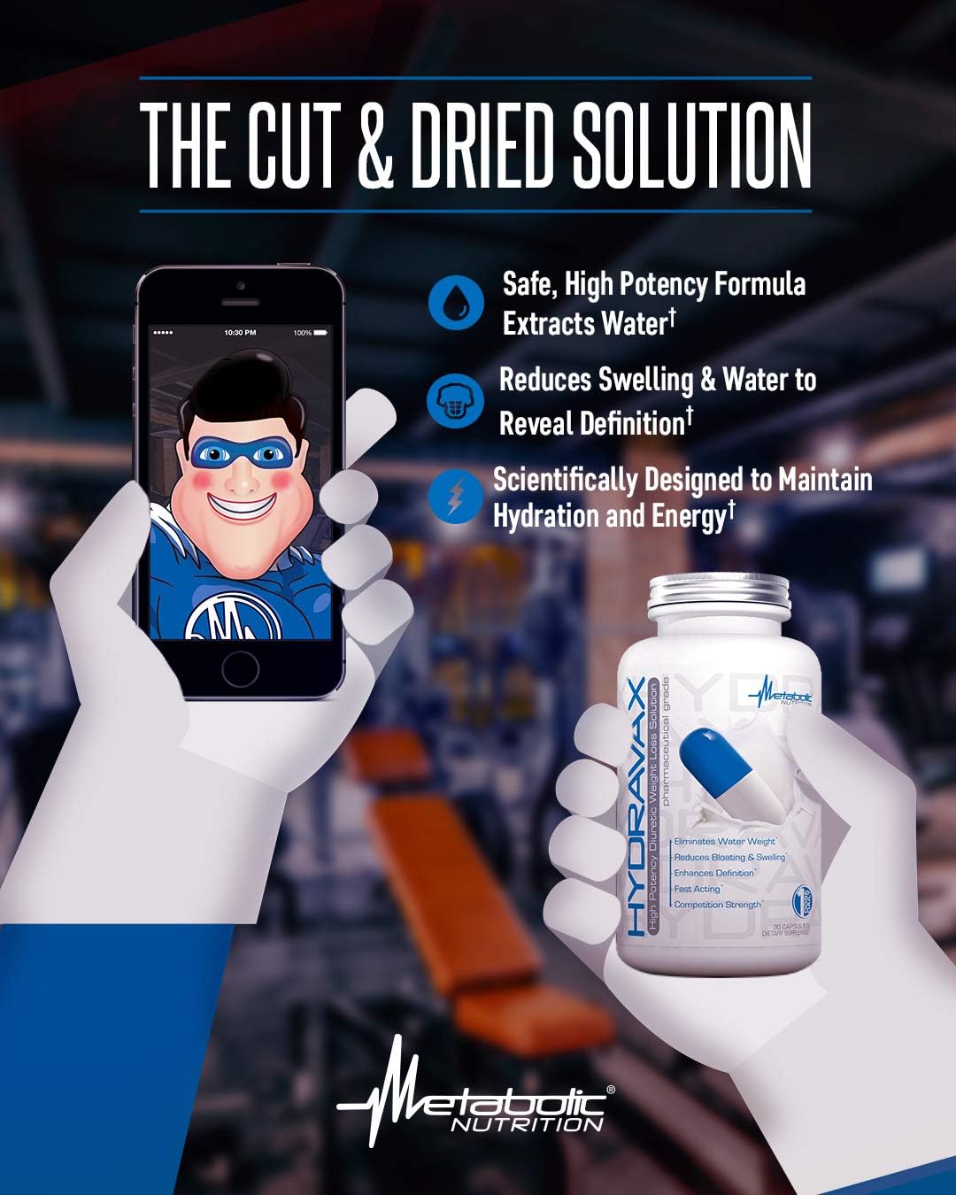 Metabolic Nutrition Hydravax, 30 Capsules, Eliminates Water Retention, Competition Strength, One Dose Daily: Health & Personal Care