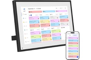 BQQJDD 10.1 Inch Digital Calendar+Digital Picture Frame, 2025-2026 Desk Calendar Smart WiFi Planner&Chore Chart, IPS HD Interactive Touchscreen Display For Family Schedules