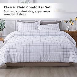 Andency White Grid Comforter King(104x90 Inch), 3