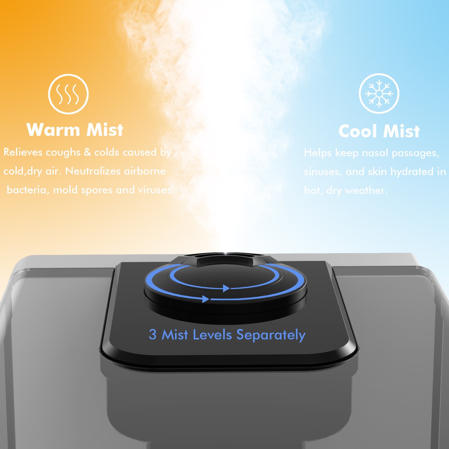 Elechomes Humidifiers Vaporizer with Filter, Warm and Cool Mist