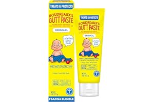 BOUDREAUX'S BUTT PASTE Boudreaux’s Butt Paste Original Diaper Rash Cream for Baby, Ointment With Zinc Oxide, 4 oz Tube