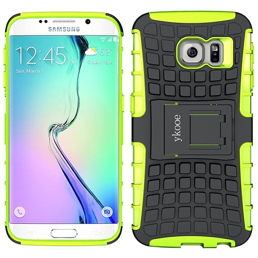 ykooe Handyhülle kompatibel für Galaxy S6 Edge Hülle, TPU Samsung S6 Edge Dual Layer Hybrid Handy Schutzhülle für Samsung Gal
