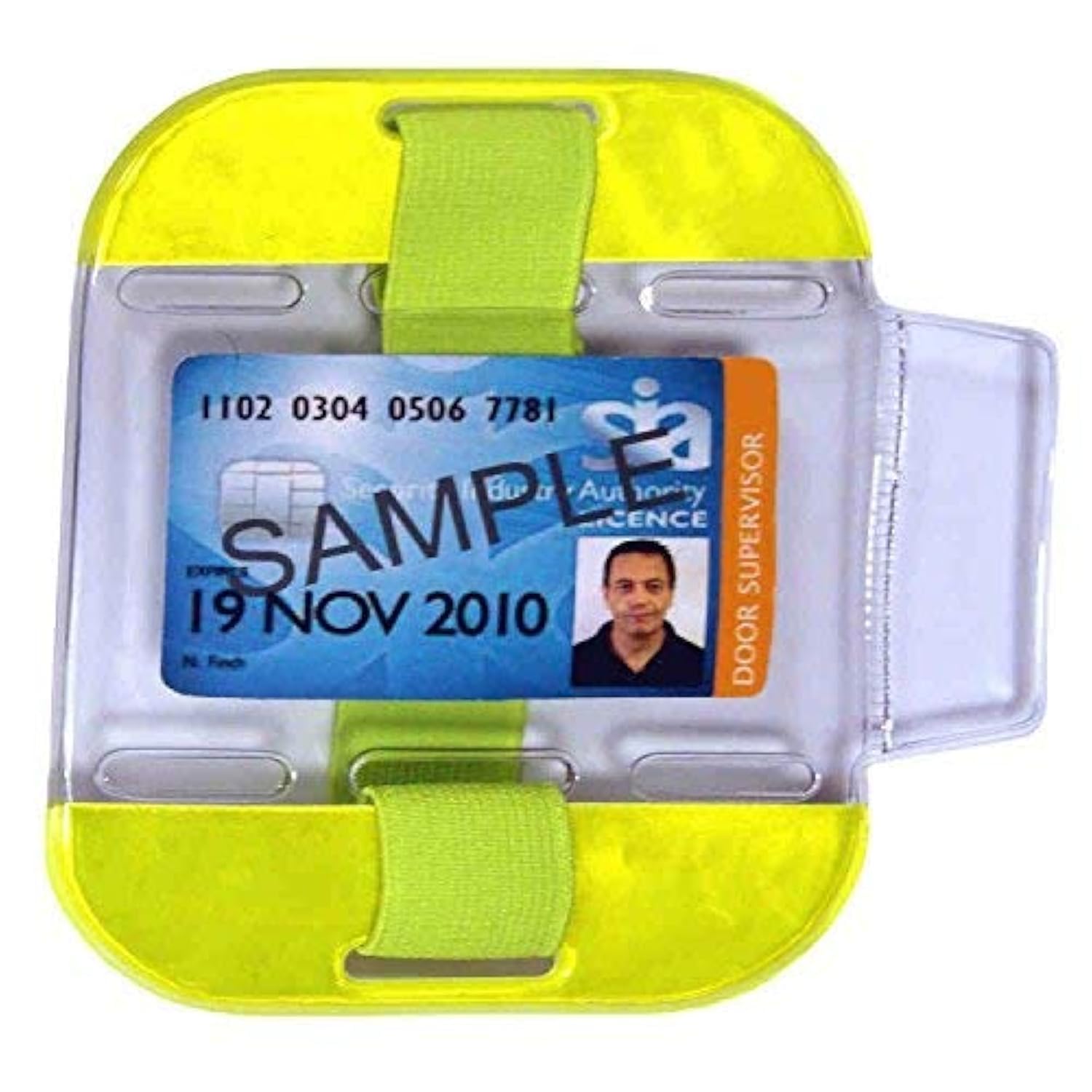 ID/SIA License Badge Holder - Arm Band - High Viz Yellow