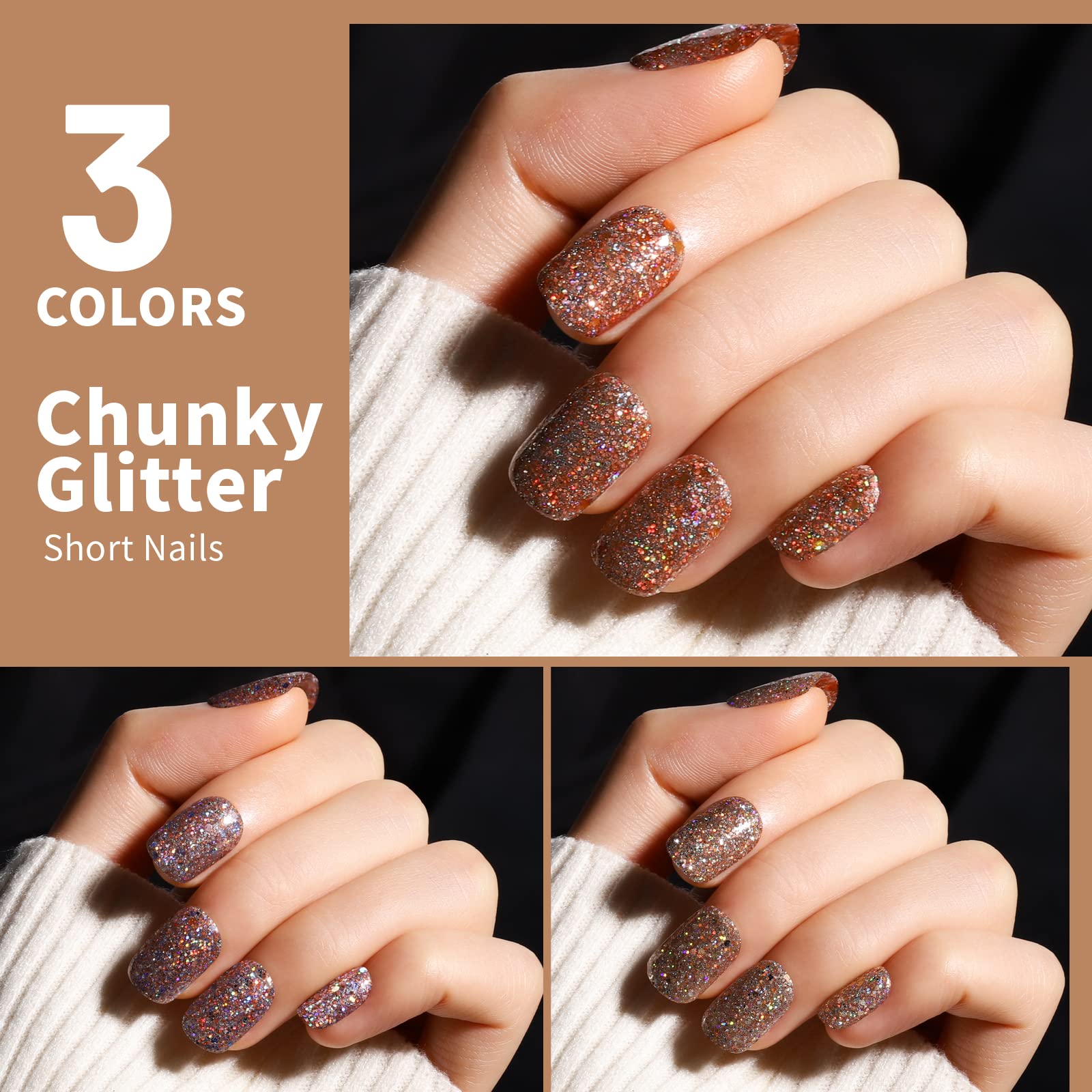 Teenitor Short Press On Nails, 576Pcs Short Square Press On Nails Kit with Matte, Glossy, Glitter, and French Designs, Fake Nails with Glue on Nails Short, Press on Nails Short - Image 2