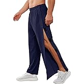 Deyeek Men's Tear Away Pants 2 Side Snap Open Bottom Sweatpants Loose Fit Casual Post Surgery Pants with Pockets
