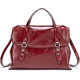 myfriday Women's Tote Bag, PU Leather Work Handbag for Business, Large Vintage Satchel Shoulder Purse for Office & Travel
