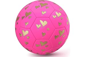 CHAMPHOX Soccer Balls Size 3 for Girls Soccer Ball for Kids Aged 4-6 6-8 Beginners Outdoors Sports Ball Recreation Playing Ball Birthday Christmas Back to School Gifts