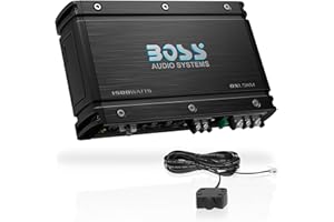BOSS Audio Systems OX1.5KM Onyx Series Car Audio Subwoofer Amplifier – 1500 High Output, Class A/B, 2/4 Ohm, Low/High Level Inputs, Low Pass Crossover, MOSFET Power, Monoblock, Full Range