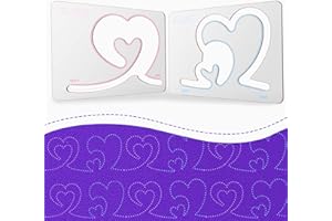 Kapyoo Quilting Rulers and Templates Quilting Templates for Machines Quilting Heart Shaped Free Motion Quilting Templates (Design A&B)