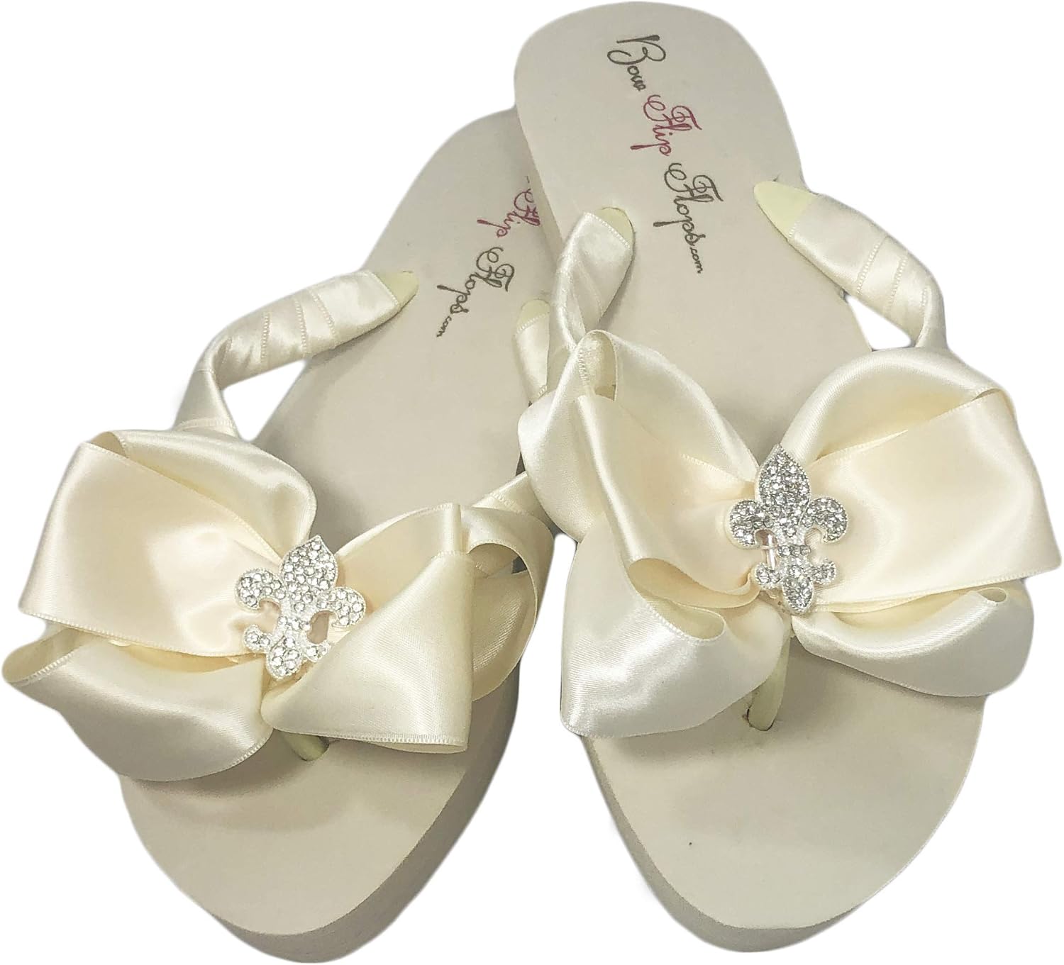rhinestone bow flip flops