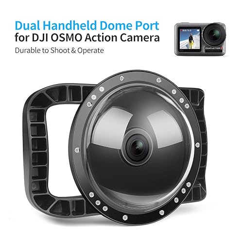 SHOOT Dome Port for DJI OSMO Action Camera Waterproof Housing Cover  Lightweight Stable Dual Handle Stabili