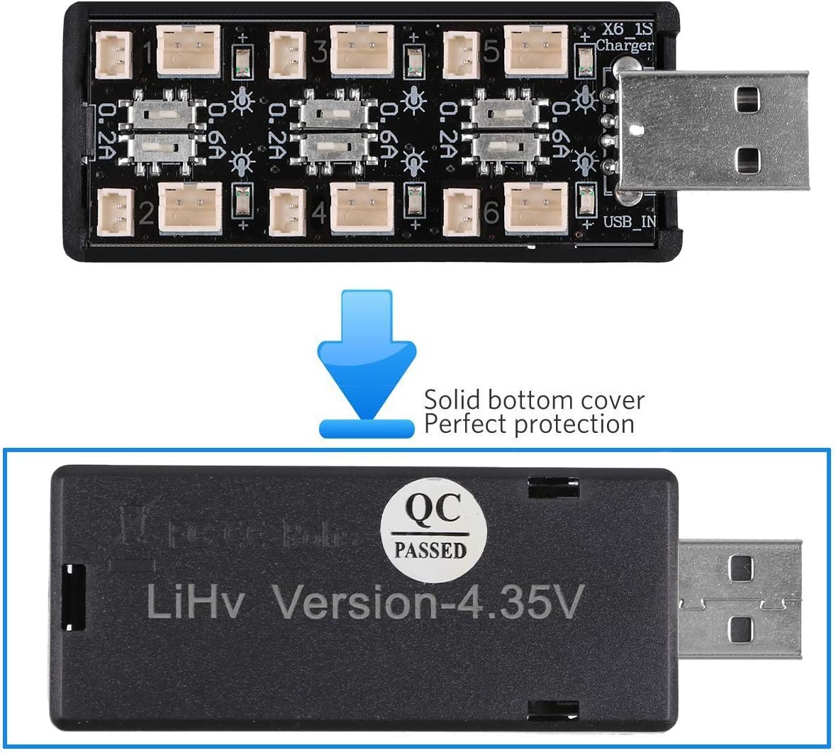 Upgrade 1S LiPo Battery USB 3.8V/4.35V Charger 6 Channel 1S LiHV Charger for EMAX Tinyhawk Blade Inductrix Tiny Whoop Inductrix FPV Plus Battery Micro JST 1.25 JST-PH 2.0 mCX mCPX Connectors: Toys & Games