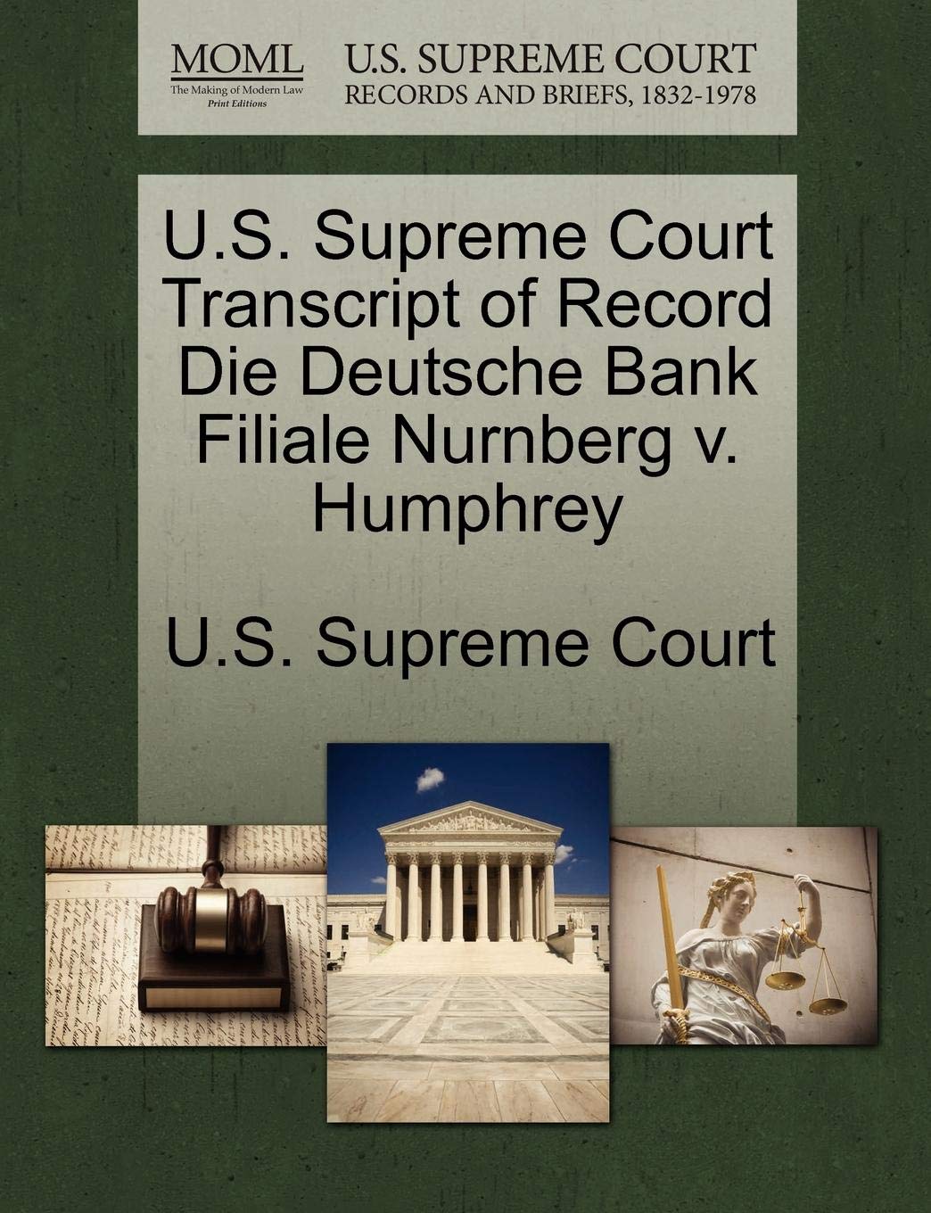 Buy U S Supreme Court Transcript Of Record Die Deutsche Bank