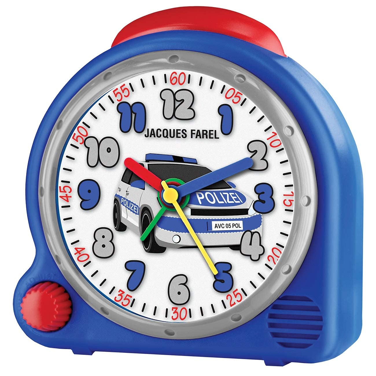 JACQUES FAREL Children's Sound Alarm Clock, Blue, Size 12 x 12 x 6,5 cm