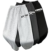 Floerns Boy's 3 Piece Sweatpants Letter Print Elastic Waist Tie Front Athletic Pants