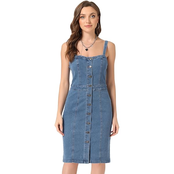 Rsq Womens Button Front Denim Dress, Medium Wash, XXS at Amazon Women's  Clothing store