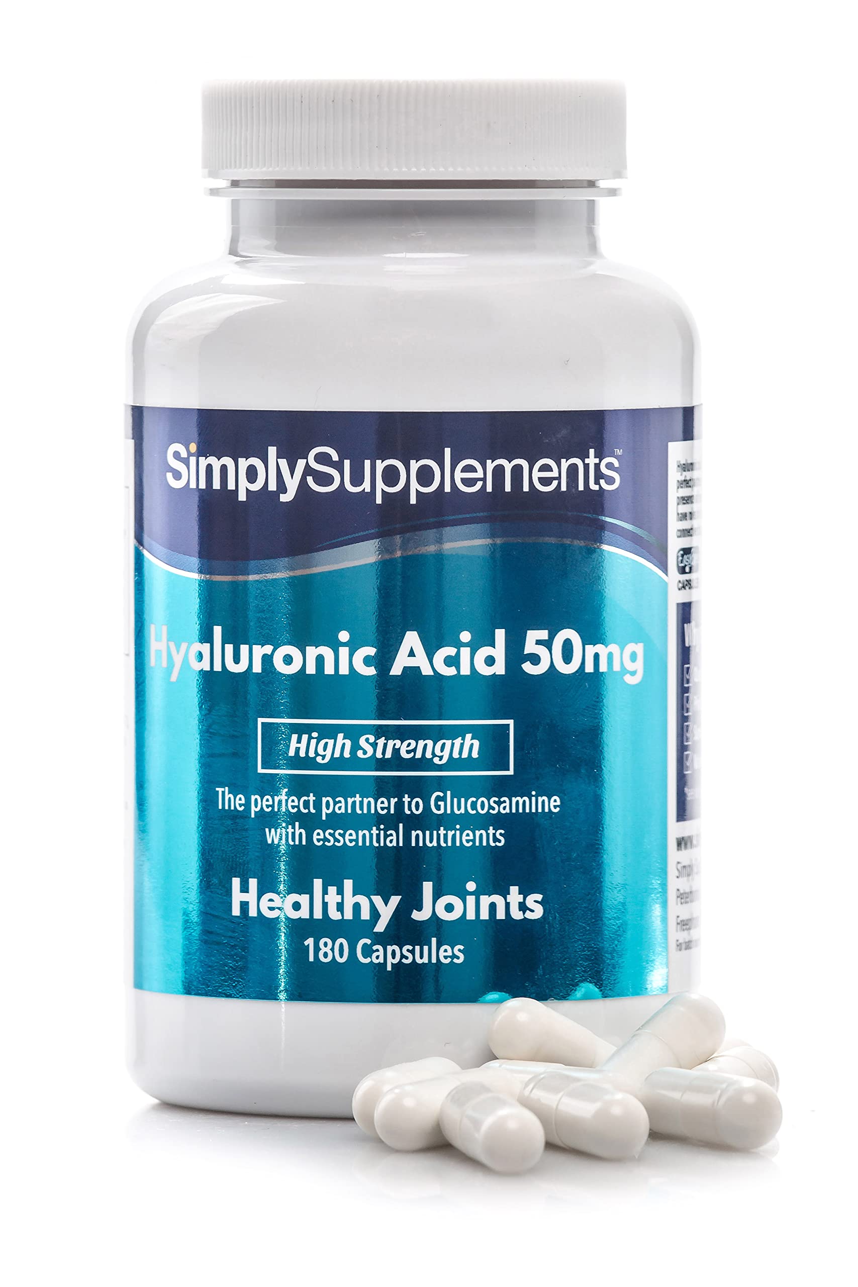 Hyaluronic Acid 50mg | 180 Capsules | Manufactured in the UK