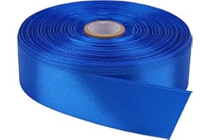 NISDOCF Single-Faced Sash Blue Ribbon - 1 Inch x 50 Yards Bulk Roll - Decorative Gift Wrapping, Crafting, Hair Bows, Wedding Party Decorations