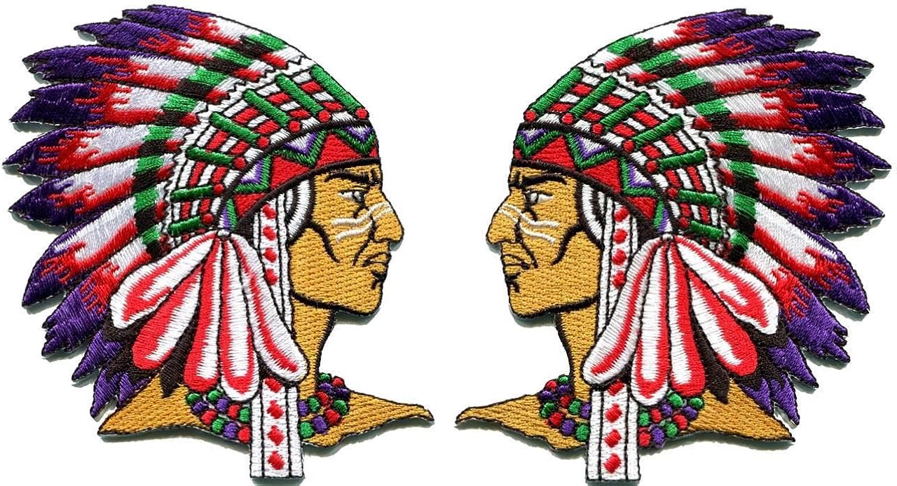 Amazoncom lot of 2 native american indian chief ethnic retro applique Amazoncom lot of 2 native american indian chief ethnic retro applique