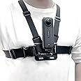 Adjustable Chest Mount Harness for Insta360 X5 X4 X3 X2 X ACE Pro ONE RS R GO 2 3, Chest Strap Body Mount Accessories Compatible with Gopro Hero Series and DJI Osmo Action 5 Pro Cameras Attachments