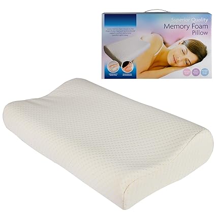 Quiet Night Contour Luxury Memory Foam Pillow Moulds To Neck Back