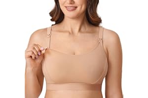 Gratlin Women's Plus Size Nursing Bra Support Nursing Sports Bra Cotton Breastfeeding Maternity Bras