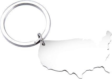 Amazon Fanery Sue Usa 地図 キーチェーン 名前 キーホルダー カスタマイズ可 キーホルダー Idキータグ 机上用品 文具収納 文房具 オフィス用品